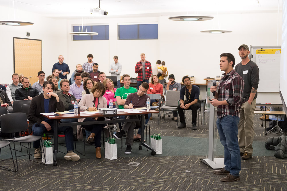 Participants in Fort Collins Start Up Week pitch business ideas at Pitch Night at the Rocky Mountain Innosphere. February 25, 2018